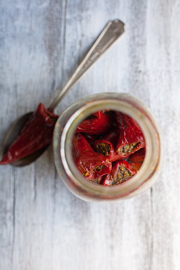Pickled red chili peppers