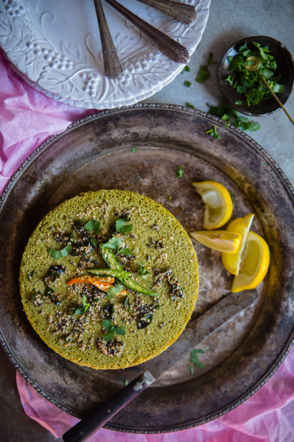 Spinach Dhokla