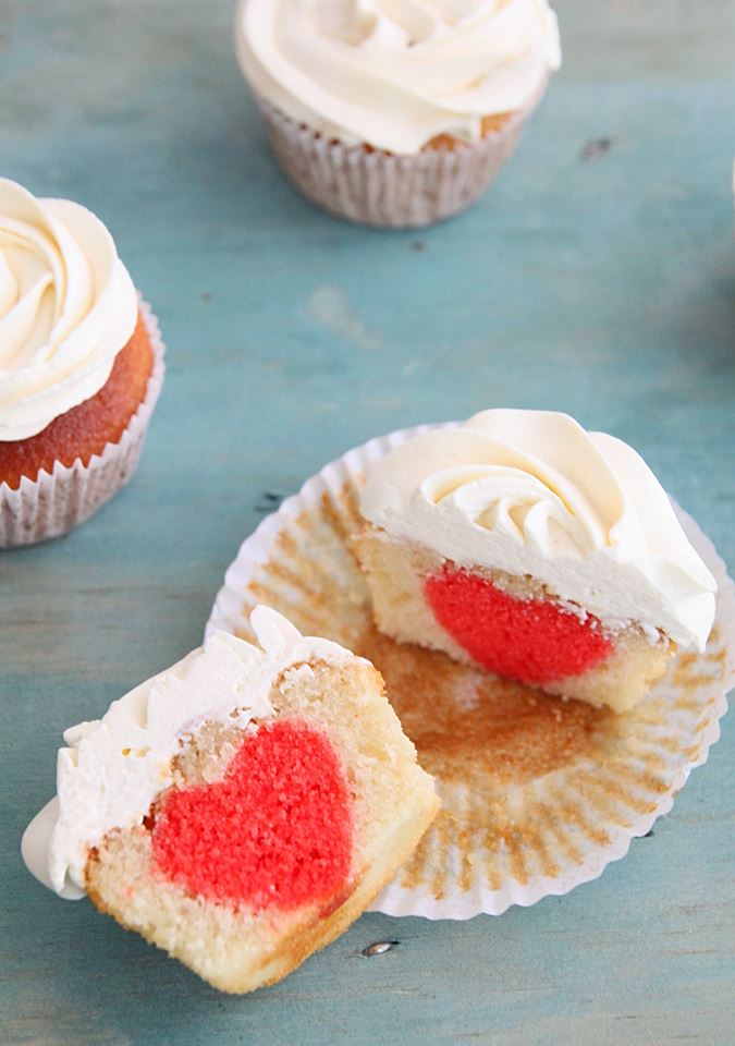 Valentine's Day surprise inside cupcakes
