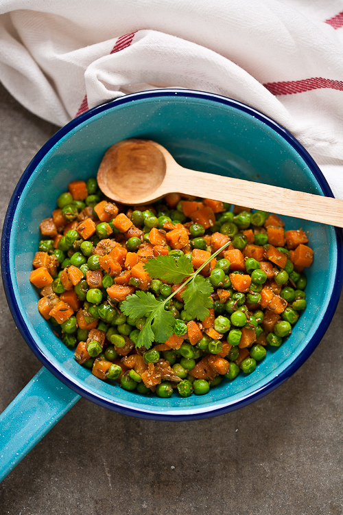 Quick Stir Fried Peas And Carrots- In Her Lunchbox